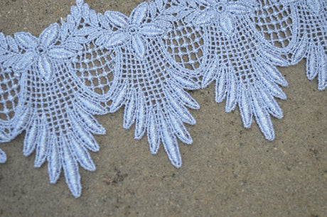 Metallic Silver Venice Lace Trim 3.5"