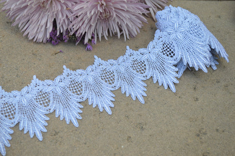 Metallic Silver Venice Lace Trim 3.5"