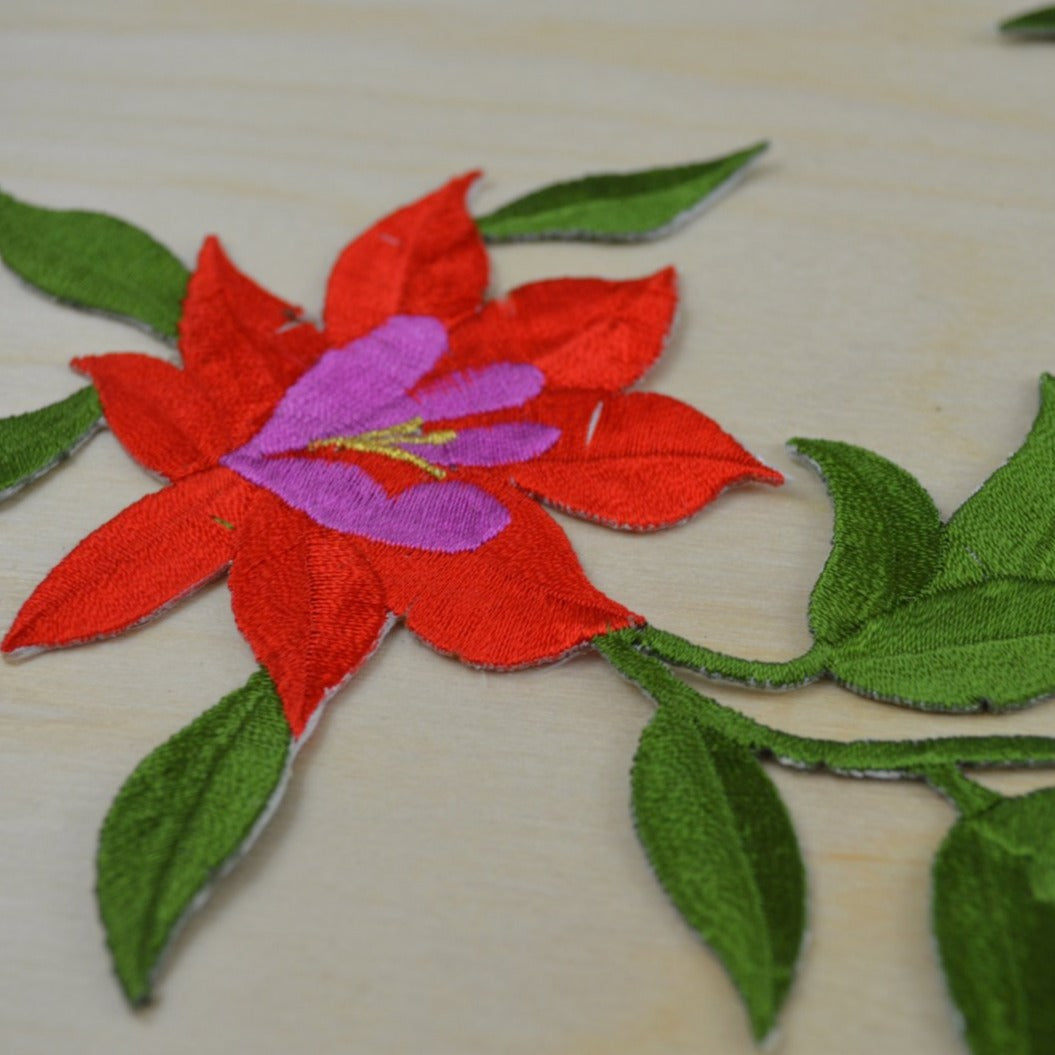 Embroidered Lily Flower Patch Applique