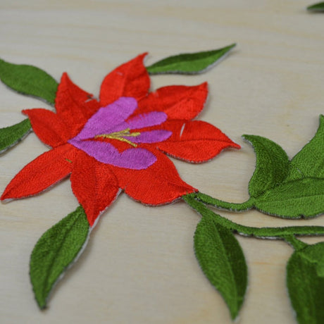 Embroidered Lily Flower Patch Applique