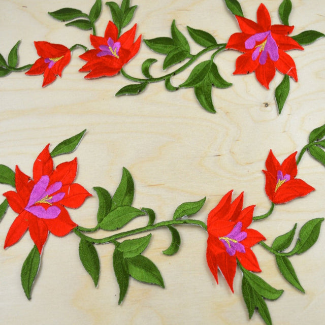 Embroidered Lily Flower Patch Applique