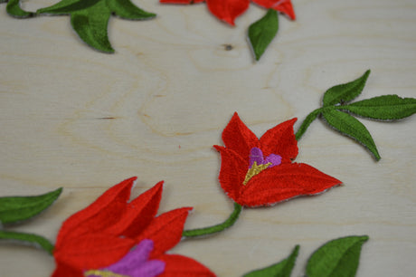 Embroidered Lily Flower Patch Applique