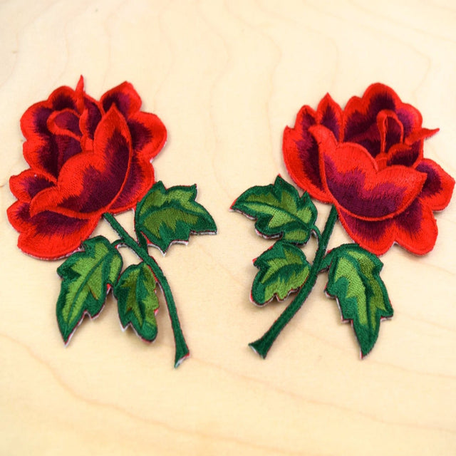 Rose Embroidery Iron-On Patches