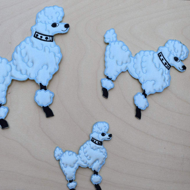 Iron-On Poodle Patch 3D Satin Plush