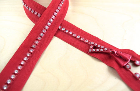 Rhinestone Zipper Open-End Pinlock