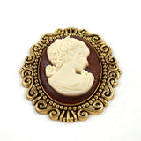 Cameo Button Flat Back Ivory Silhouette