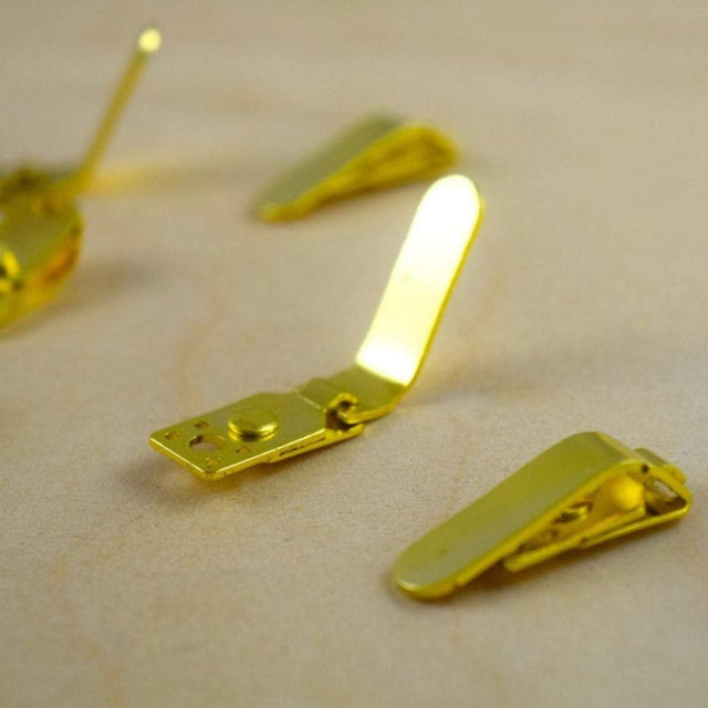Clip-On Tie Hardware Gold Silver 1 Inch
