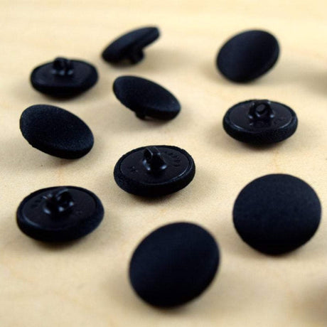 Satin Covered Shank Button Black