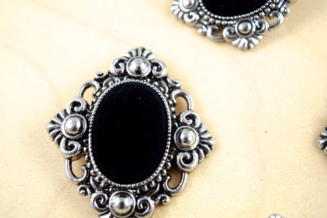 Gothic Cameo Button Shank Pendants