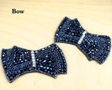 Crystal Applique Patch Navy Champagne