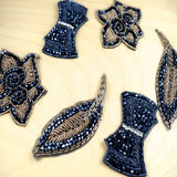Crystal Applique Patch Navy Champagne