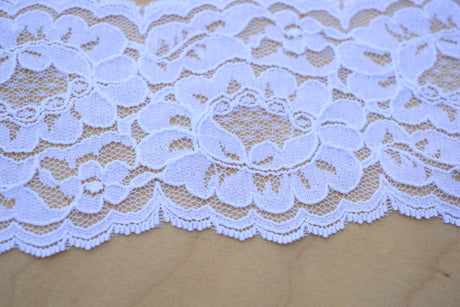 Bridal Lace Trim White Alencon Polyester 3.5"