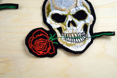Skull Patch Iron-On Rose