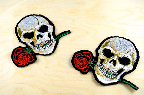 Skull Patch Iron-On Rose