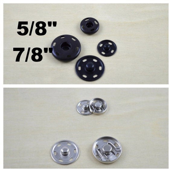 Sew-On Snap Metal Buttons Black Nickel
