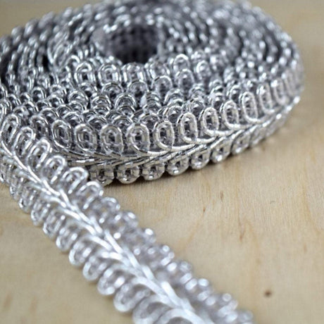 French Gimp Braid Trim 5/8" Metallic Gold Silver