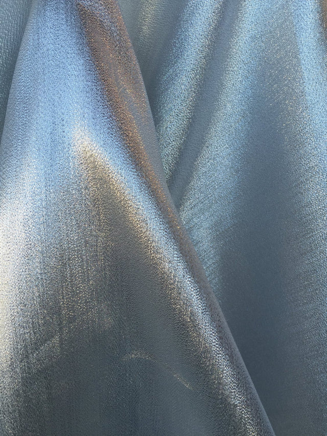 Silver Silk Lamé Fabric