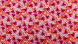 Rayon Floral Print Fabric Orange Fuchsia