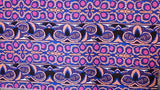 Rayon Tropical Print Fabric in Fuchsia Blue Brown Black