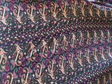 Rayon Paisley Print in Browns and Fuchsia