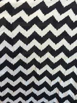 Rayon Chally Chevron Off White and Black Fabric