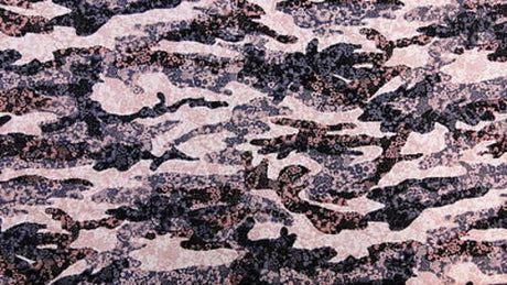 Rayon Print Floral Abstract Brown Grey Pink