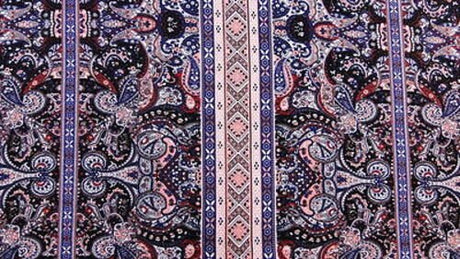 Rayon Paisley Print Fabric in Brown and Fuchsia
