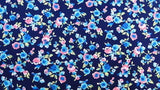Rayon Challis Floral Print Navy Blue Pink