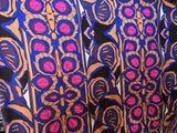 Rayon Tropical Print Fabric in Fuchsia Blue Brown Black