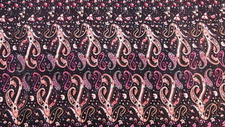 Rayon Paisley Print in Browns and Fuchsia