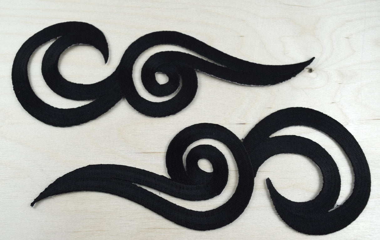 Iron-On Mirrored Swirl Applique Patch