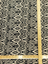 Rayon Challis Black and Tan Geometric Pattern