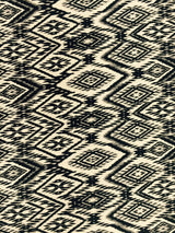 Rayon Challis Black and Tan Geometric Pattern