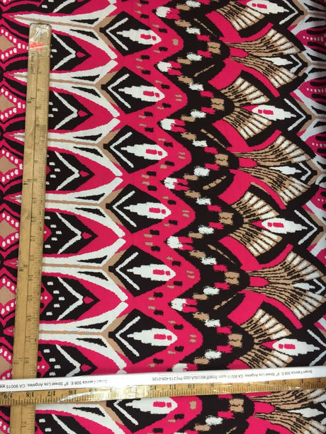 Rayon Challis Egyptian Print Magenta