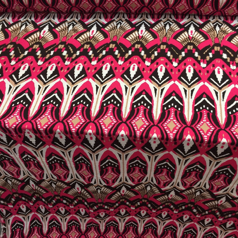 Rayon Challis Egyptian Print Magenta