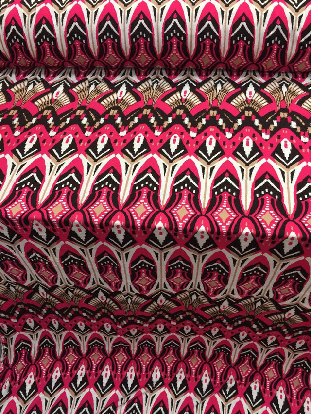 Rayon Challis Egyptian Print Magenta