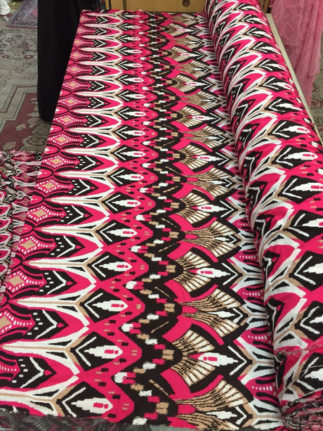 Rayon Challis Egyptian Print Magenta