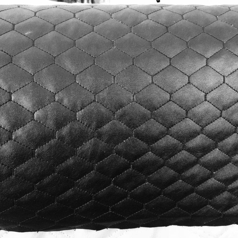 Black Vinyl Upholstery Fabric with Cotton Backing