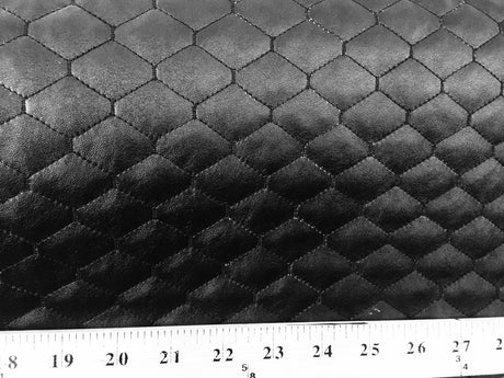 Black Vinyl Upholstery Fabric with Cotton Backing