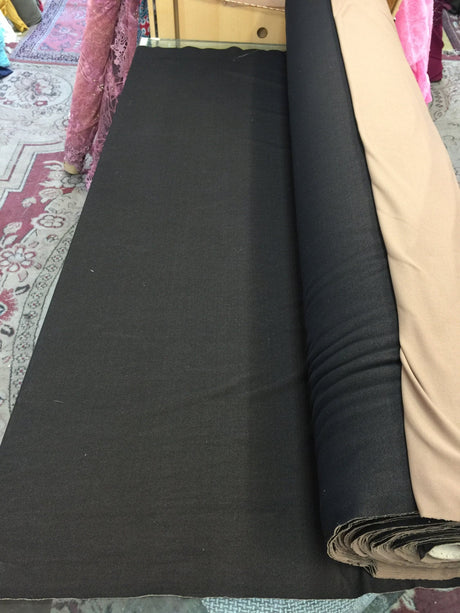 Stretch Poly Cotton Fabric Brown and Camel