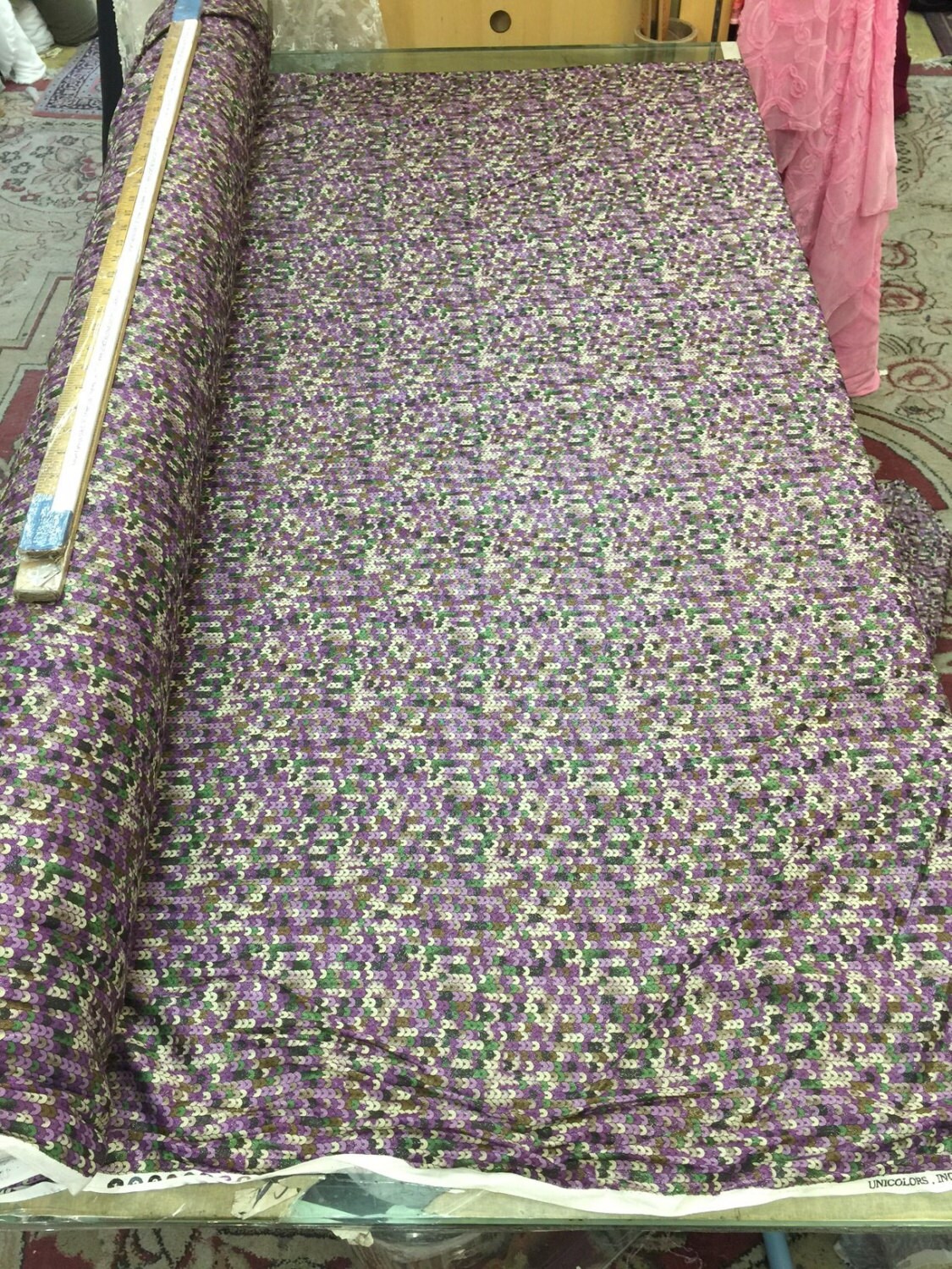 Sequin Rayon Challis Printed Multicolored