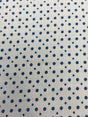 Rayon Challis Blue Dots on Off-White
