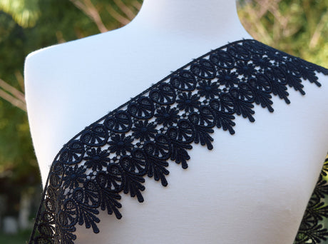 Venice Lace Trim Black 4 Inch