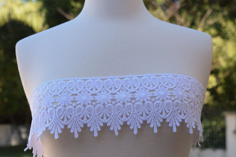 Venice Lace Trim Ivory White 4 Inch
