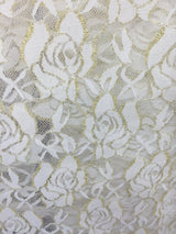 4-Way Stretch Lace Floral Ivory Gold