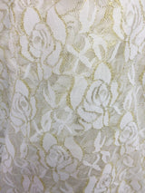 4-Way Stretch Lace Floral Ivory Gold