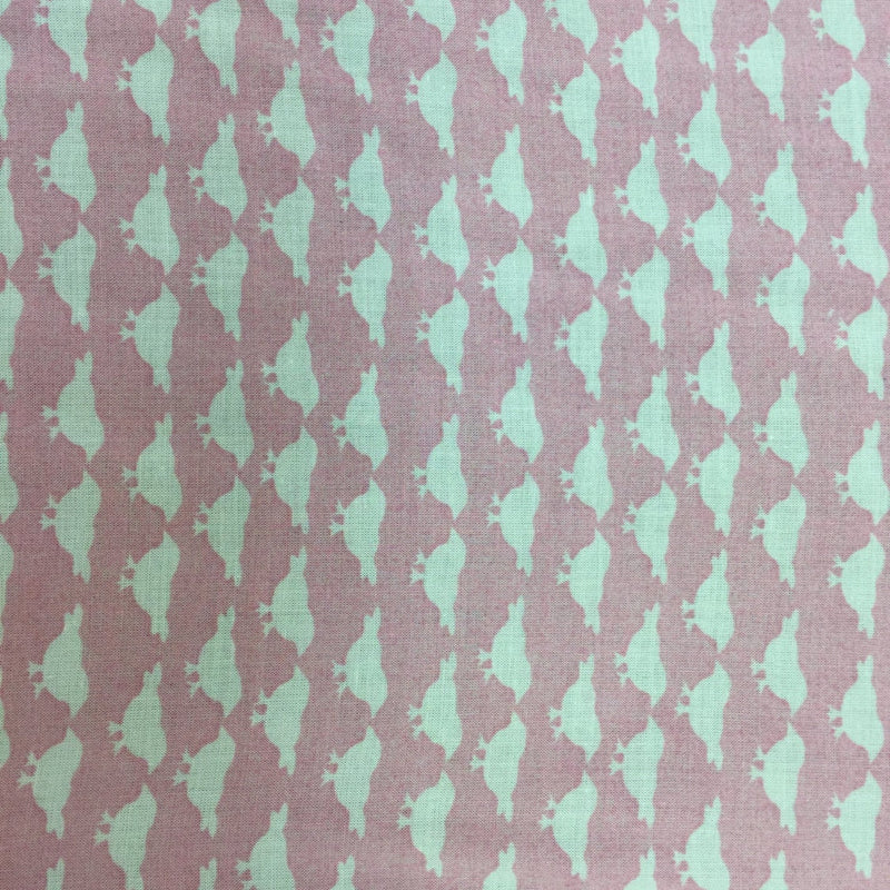 Rayon Challis Birds on Light Pink Background