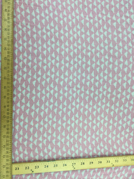 Rayon Challis Birds on Light Pink Background