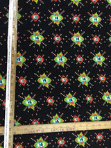 Rayon Challis Black Native American Inspired Print