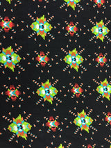 Rayon Challis Black Native American Inspired Print